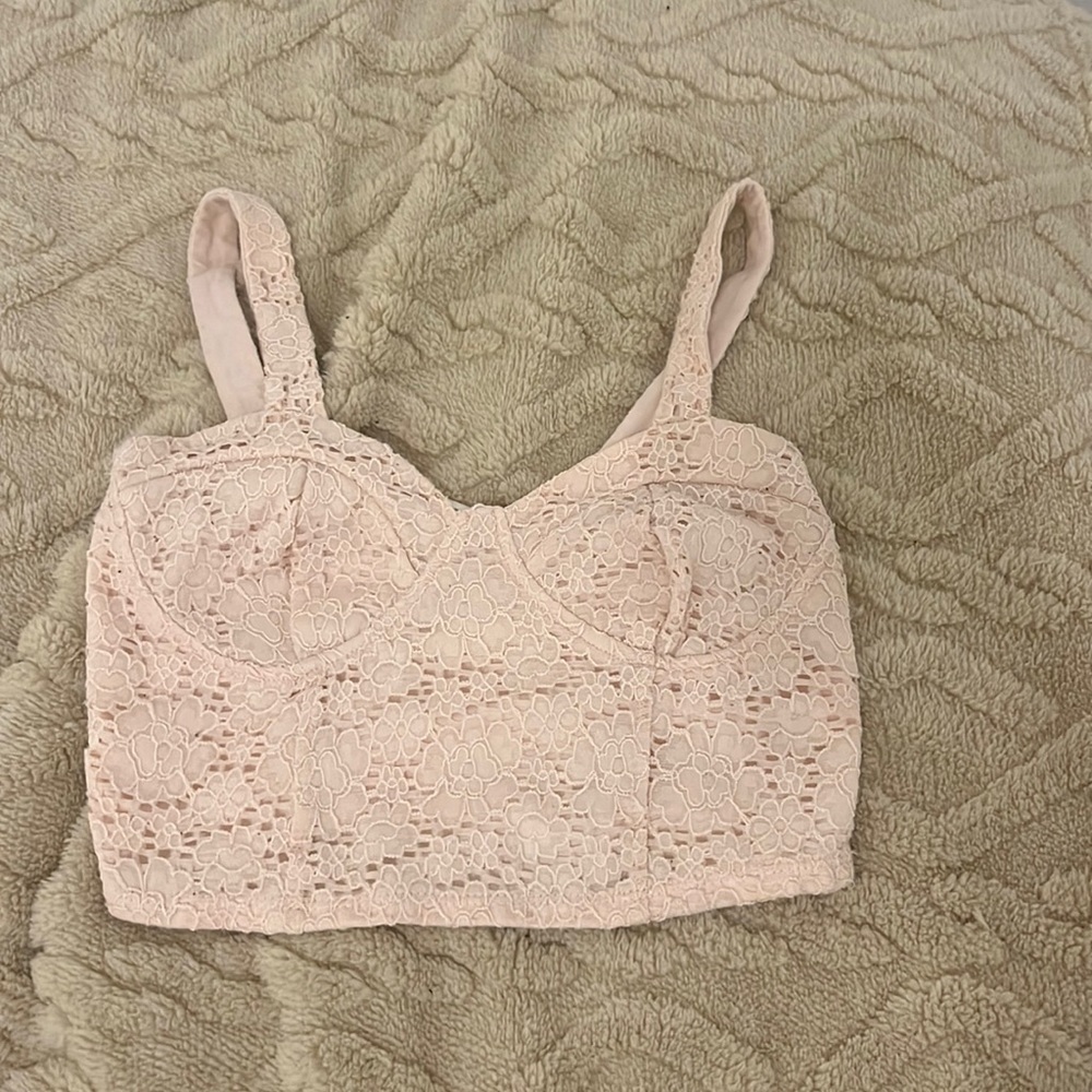 Pink crop tank top.